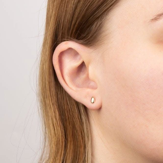 Yellow Gold Teardrop Stud Earrings GE2433