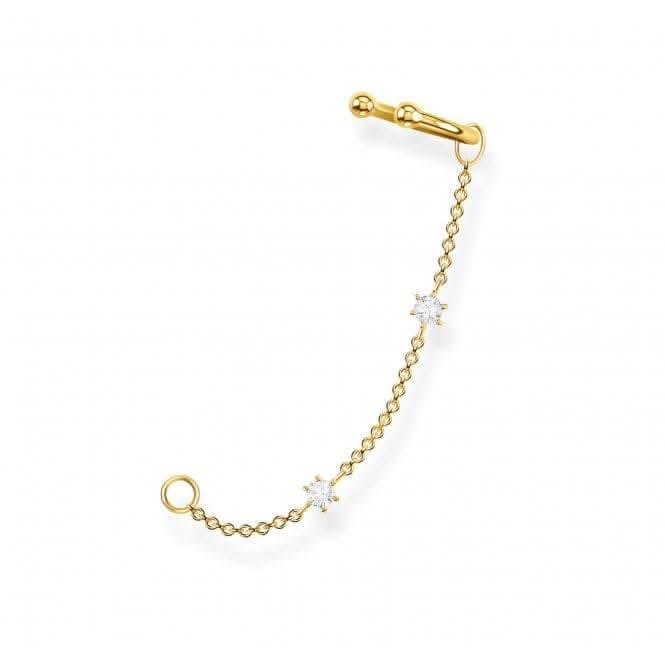 Yellow Gold Zirconia Ear Cuff With Chain EC0021 - 414 - 14Thomas Sabo Charm Club CharmingEC0021 - 414 - 14