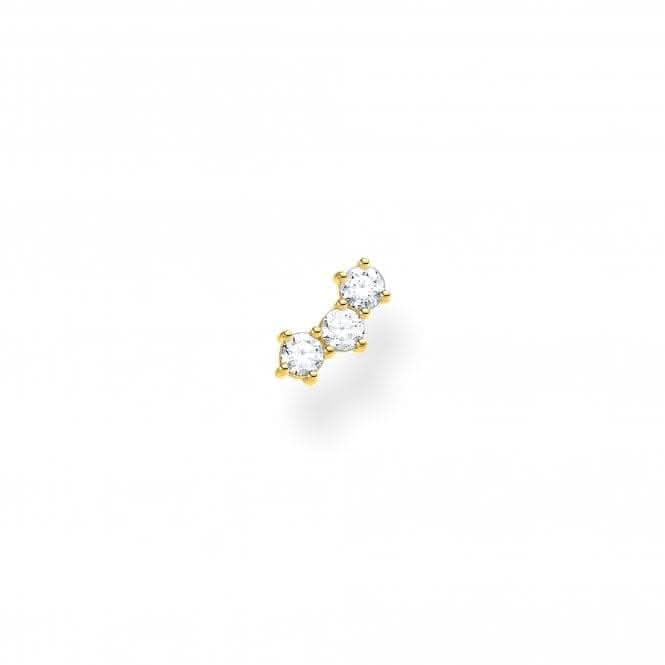 Yellow Gold Zirconia Single Ear Stud Climber H2132-414-14