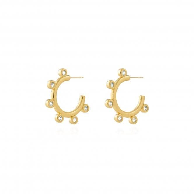 Zahra Gold Zirconia Hoop Earrings 4456