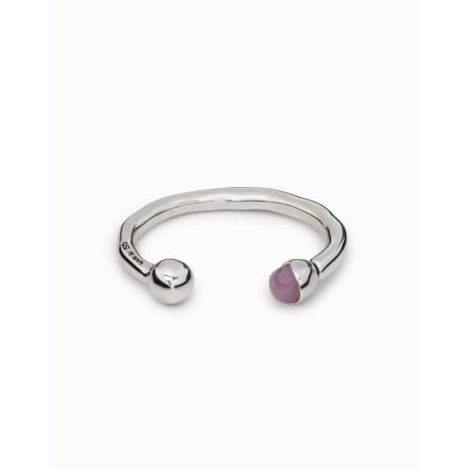 Zen Think Pink Pink Metal Natural Stone BraceletUNOde50PUL1774RSAMTL0L