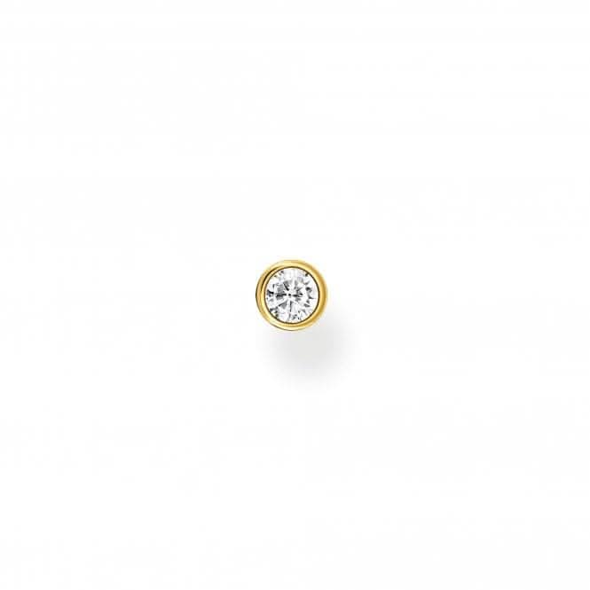 Zirconia Bezel Setting Single Ear Stud H2136-414-14