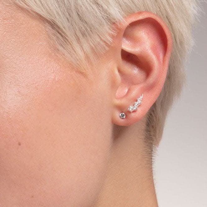 Zirconia Claw Setting Single Ear Stud  H2135-051-14