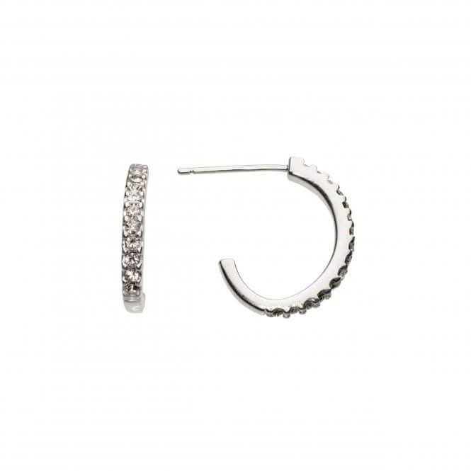Zirconia Half Hoop Stud Earrings 3424CZ014