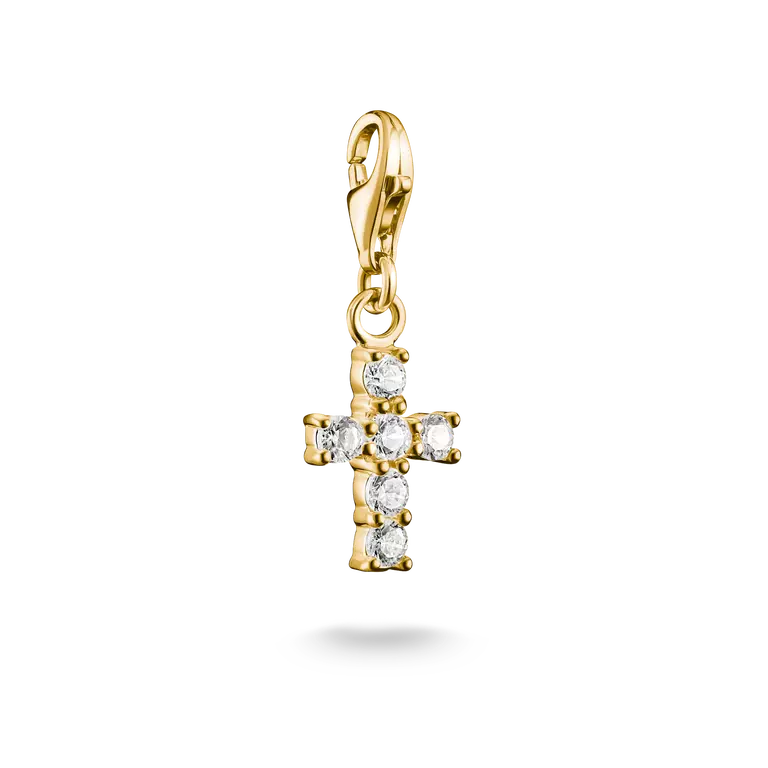 Thomas Sabo Charm Club 18ct Gold Plated Cross Charm 0054-M01-14