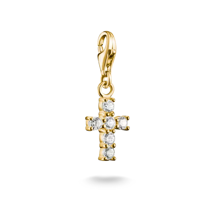Thomas Sabo Charm Club 18ct Gold Plated Cross Charm 0054-M01-14