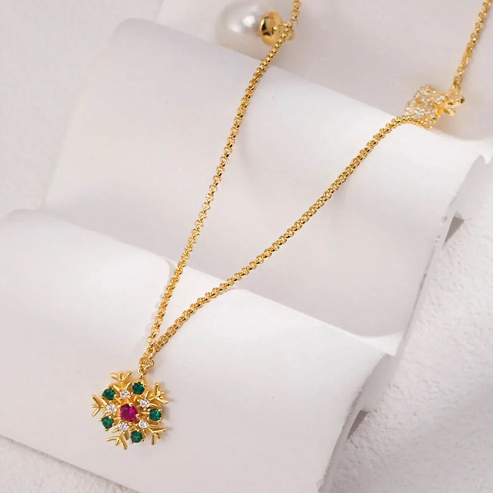 Christmas Snowflake Tree Necklace