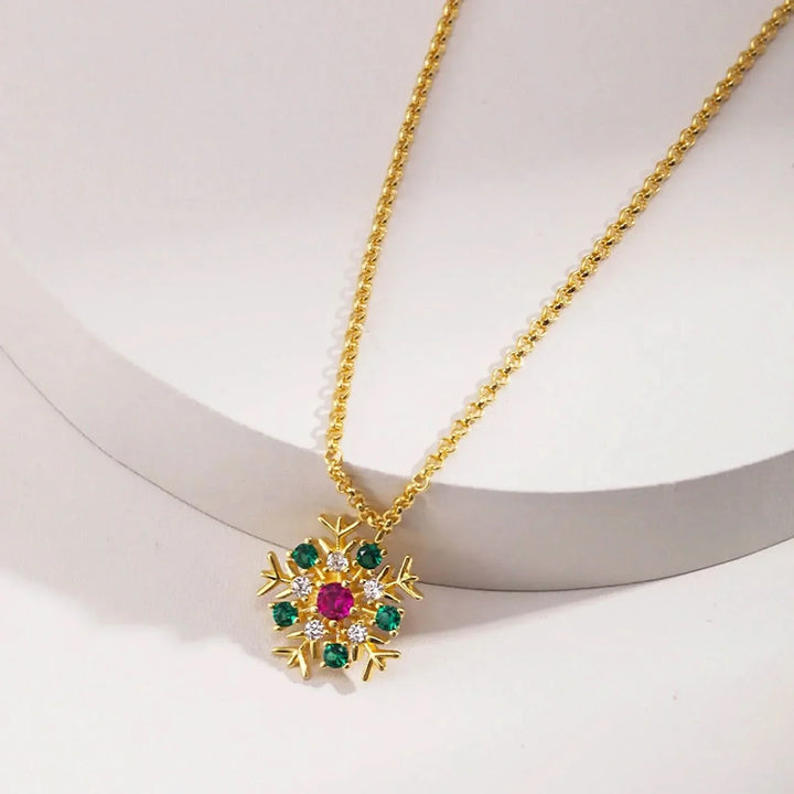 Christmas Snowflake Tree Necklace