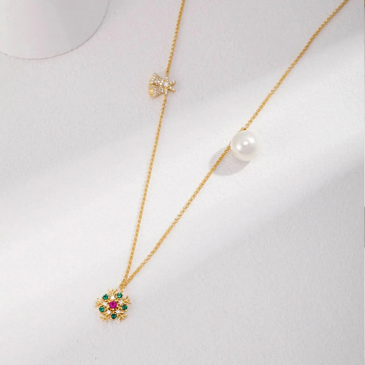 Christmas Snowflake Tree Earrings and Necklace set