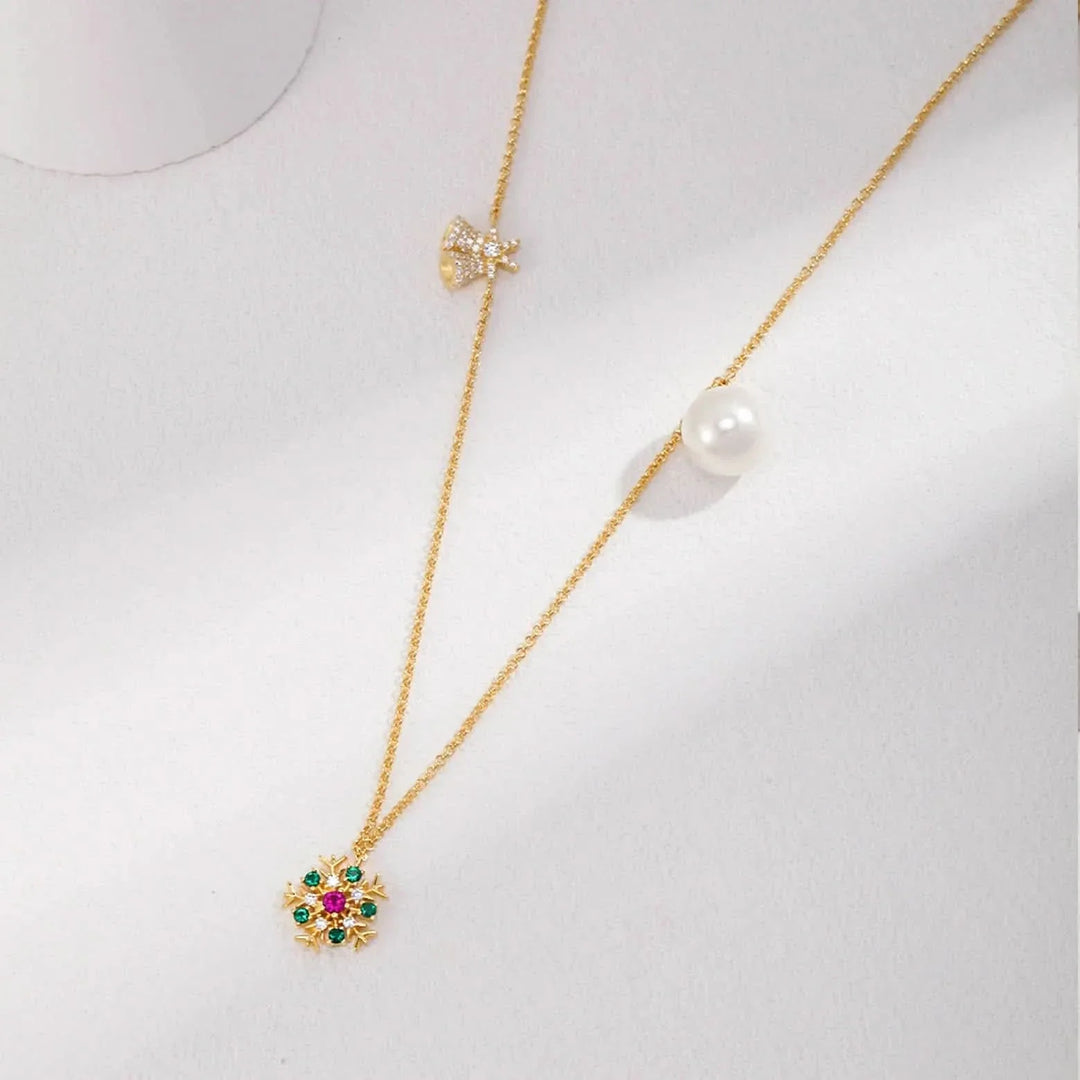 Christmas Snowflake Tree Necklace