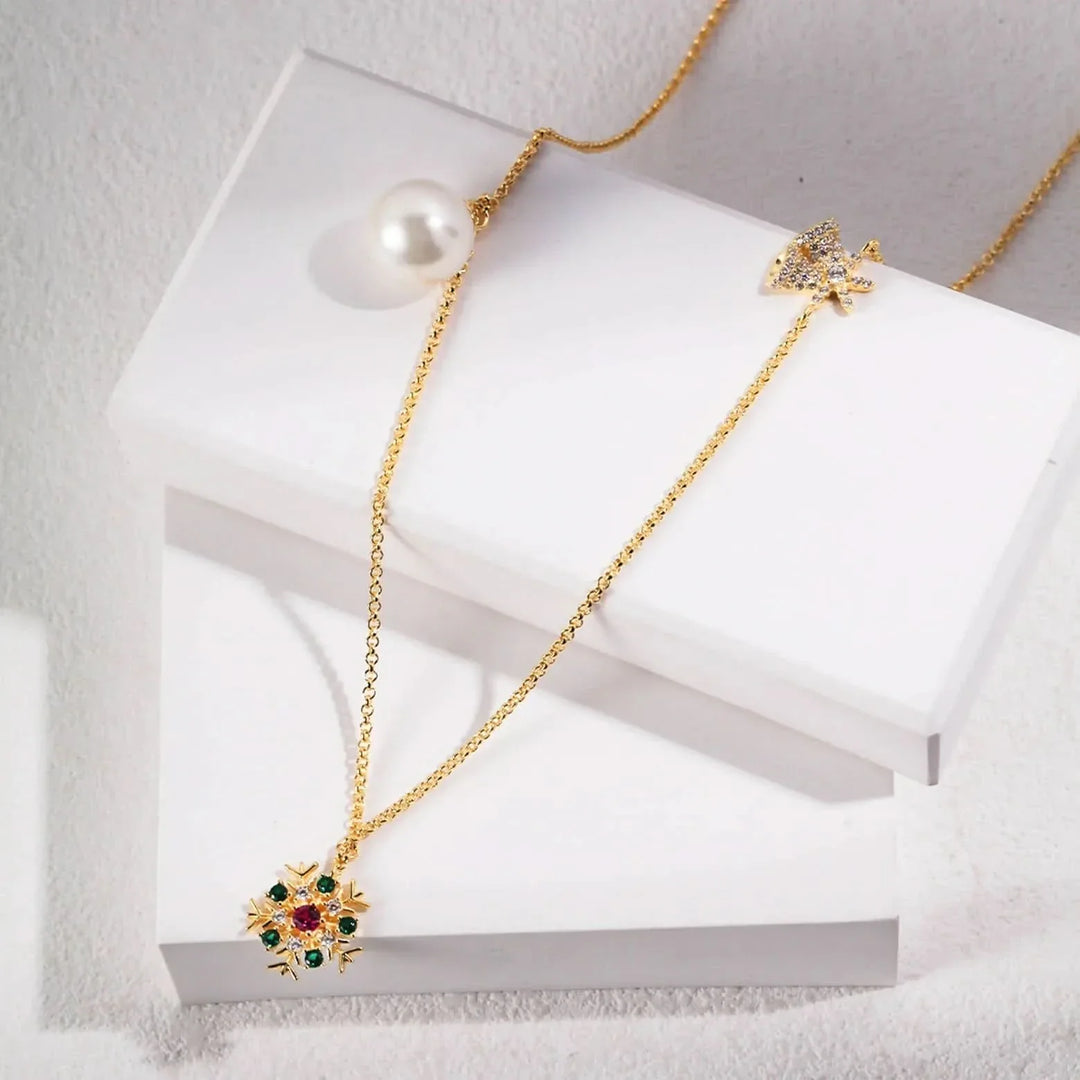 Christmas Snowflake Tree Necklace