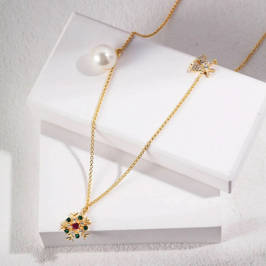 Christmas Snowflake Tree Necklace