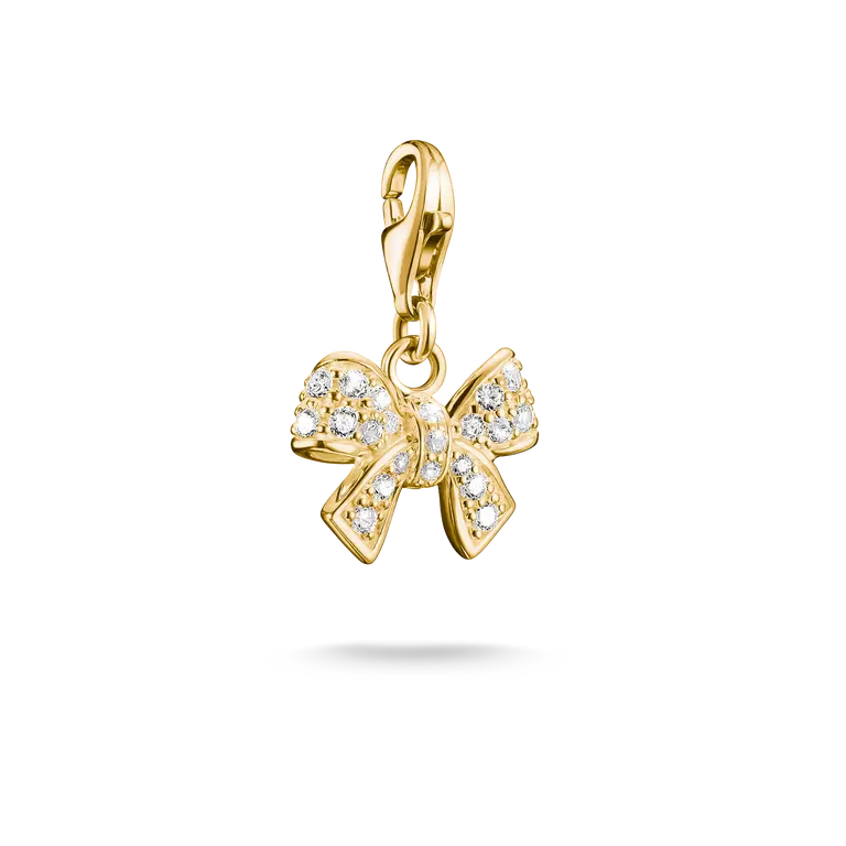 Thomas Sabo Charm Club 18ct Gold Plated Bow Charm 0843-M01-14