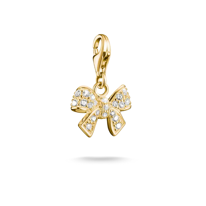 Thomas Sabo Charm Club 18ct Gold Plated Bow Charm 0843-M01-14