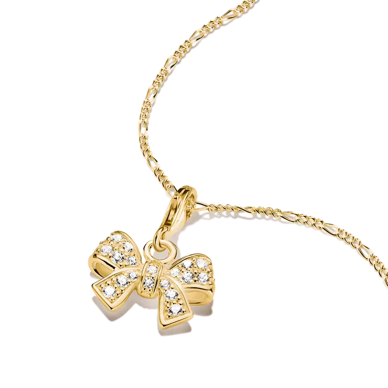 Thomas Sabo Charm Club 18ct Gold Plated Bow Charm 0843-M01-14