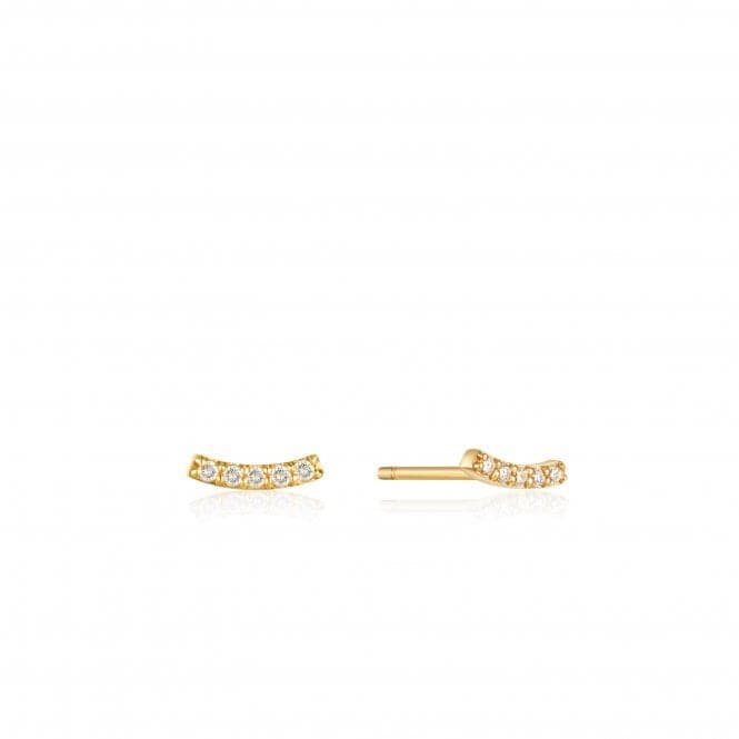 14ct Gold Magma Diamond Curve Stud Earrings EAU004 - 04YGAnia Haie GoldEAU004 - 04YG