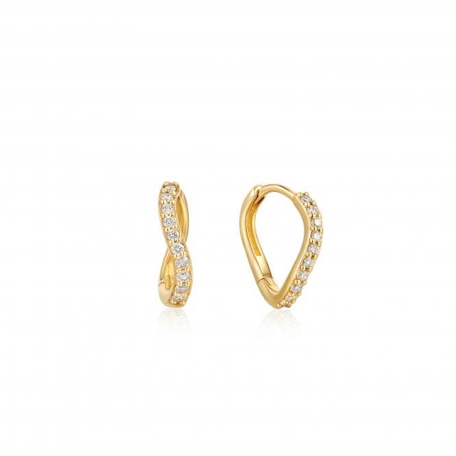 14ct Gold Magma Diamond Huggie Hoop Earrings EAU004 - 02YGAnia Haie GoldEAU004 - 02YG
