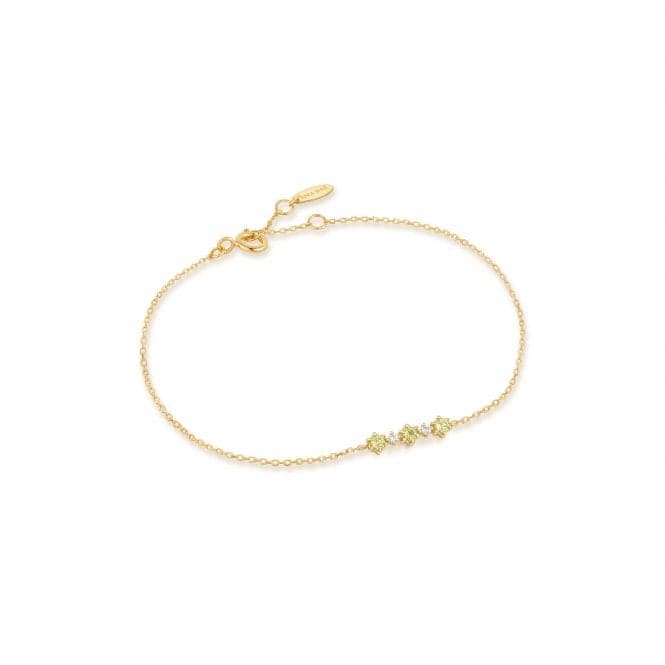 14ct Gold Peridot And White Sapphire Bracelet BAU006 - 02YGAnia Haie GoldBAU006 - 02YG