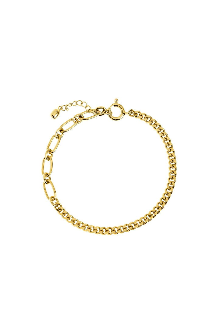 14ct Gold Plated Sterling Silver Curb and Oval Link BraceletThe Fine CollectiveBA0072581