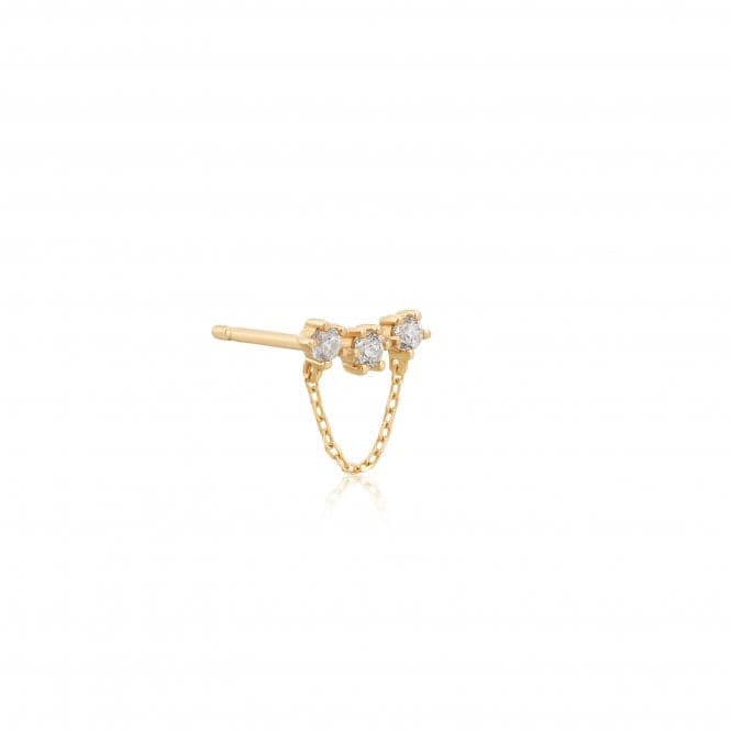 14ct Gold White Sapphire Climber Single Stud Earring EAU006 - 02YGAnia Haie GoldEAU006 - 02YG