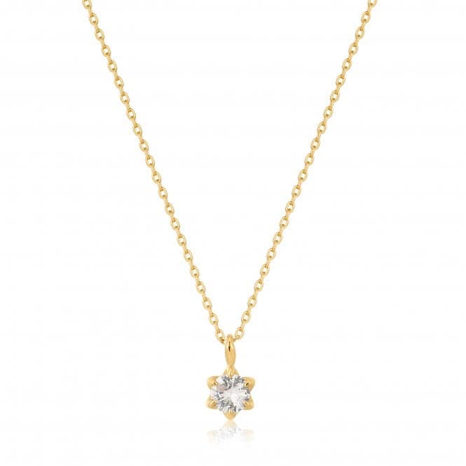 14ct Gold White Sapphire Pendant Necklace NAU006 - 01YGAnia Haie GoldNAU006 - 01YG