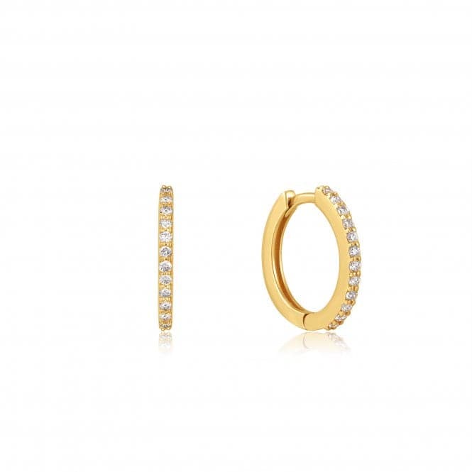 14k Gold Natural Diamond Huggie Hoop Earrings EAU001 - 16YGAnia Haie GoldEAU001 - 16YG