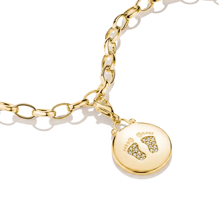 Thomas Sabo 18ct Gold Plated Baby Footprint Charm 1692-M01-14