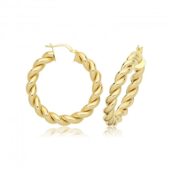 9ct Yellow Gold 30mm Plated Hoop Earrings ER1217Acotis Gold JewelleryER1217 - 25