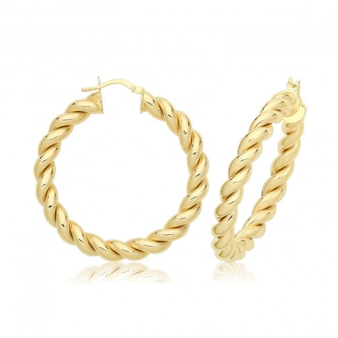 9ct Yellow Gold 30mm Plated Hoop Earrings ER1217Acotis Gold JewelleryER1217 - 30