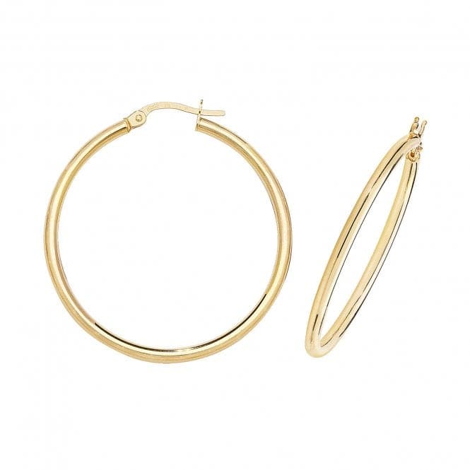 9ct Yellow Gold 30mm Hoop Earrings ER500Acotis Gold JewelleryER500 - 30