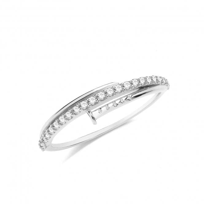 Bague à Ongles Zircone Or Blanc 9 Carats RN967W