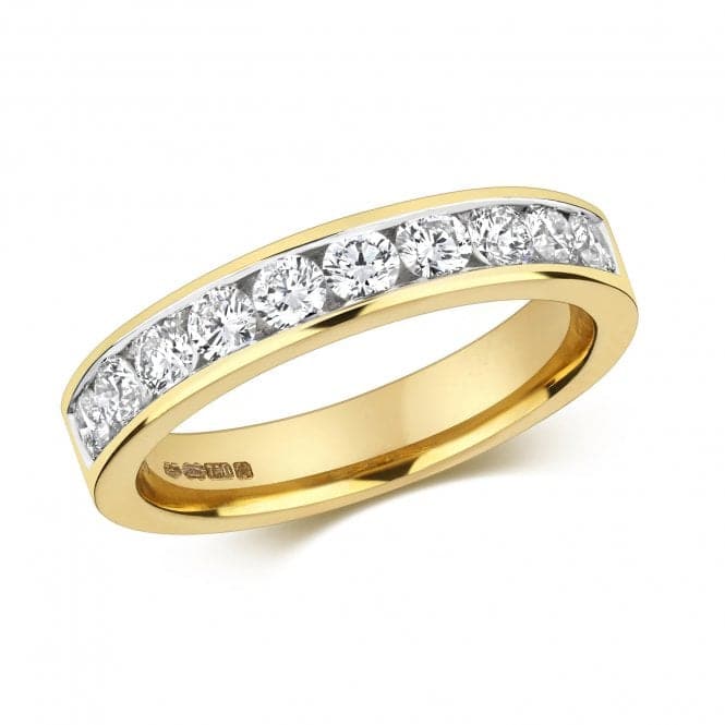 18ct 10 Stone 1/2 Eternity Channel Set Gold Ring RDQ148Diamond JewelleryRDQ148/J