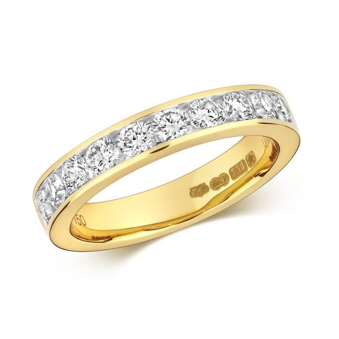 18ct 10 Stone 1/2 Eternity Channel Set Gold Ring RDQ149Diamond JewelleryRDQ149/J