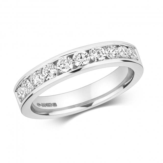 18ct 10 Stone 1/2 Eternity Channel Set White Gold Ring RDQ148WDiamond JewelleryRDQ148W/J