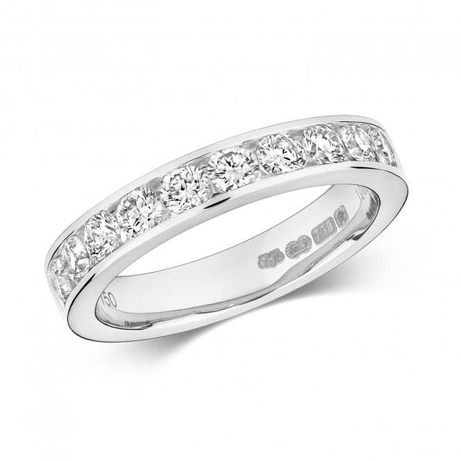 18ct 10 Stone 1/2 Eternity Channel Set White Gold Ring RDQ149WDiamond JewelleryRDQ149W/J