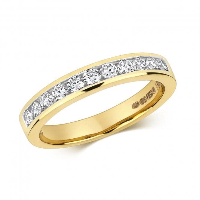 18ct 11 Stone 1/2 Eternity Channel Set Gold Ring RDQ147Diamond JewelleryRDQ147/J