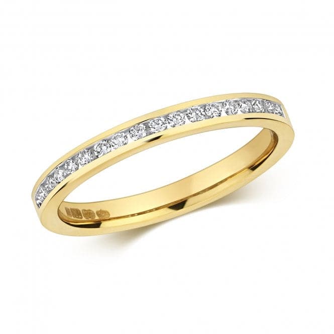 18ct 1/2 Eternity Channel Set Gold Ring RDQ145Diamond JewelleryRDQ145/J