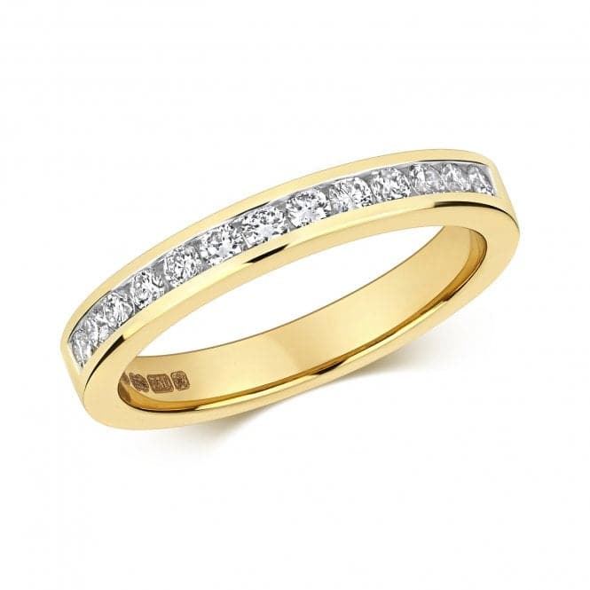 18ct 1/2 Eternity Channel Set Gold Ring RDQ146Diamond JewelleryRDQ146/J