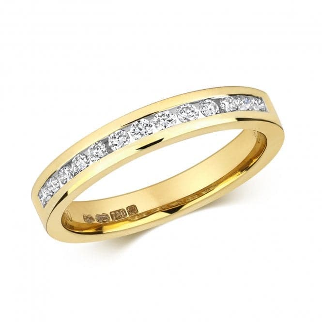 18ct 1/2 Eternity Channel Set Gold Ring RDQ152Diamond JewelleryRDQ152/J