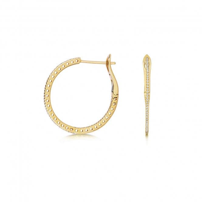 18ct Gold Diamond 24mm Hoops EDQ317Diamond JewelleryEDQ317