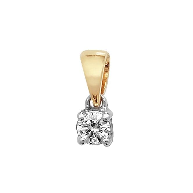 18ct Gold Diamond 4 Claw Pendant PDQ140Diamond JewelleryPDQ140