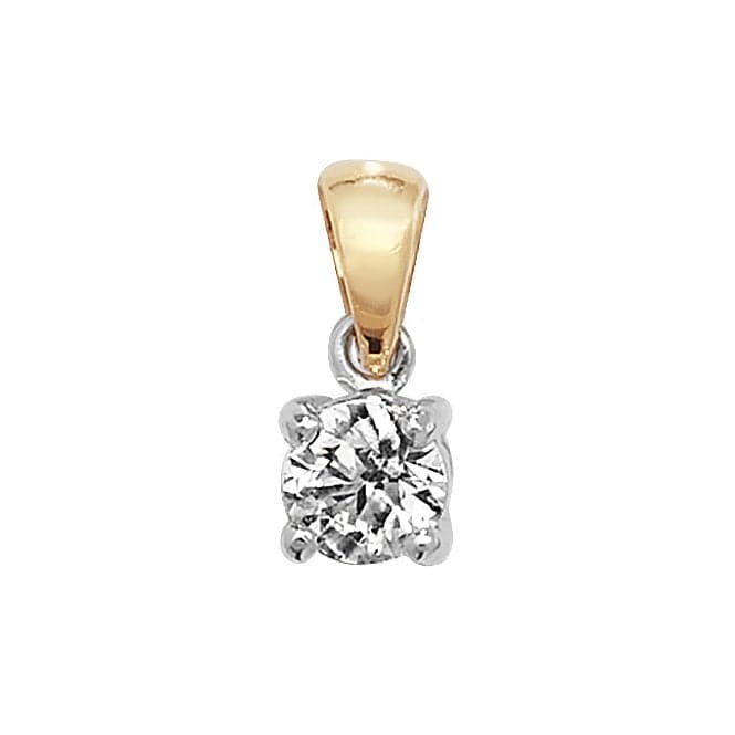 18ct Gold Diamond 4 Claw Pendant PDQ143Diamond JewelleryPDQ143