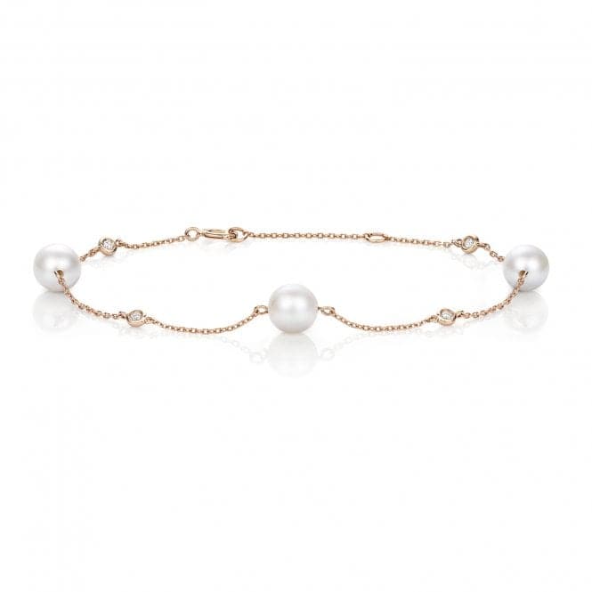 18ct Gold Diamond & Akoya Pearl Bracelet BDQ203RGemstones JewelleryBDQ203R