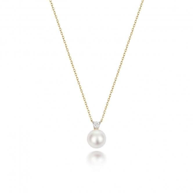 18ct Gold Diamond &amp; Akoya Pearl Necklace NDQ202Gemstones JewelleryNDQ202