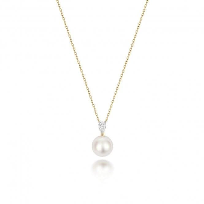 18ct Gold Diamond &amp; Akoya Pearl Necklace NDQ205Gemstones JewelleryNDQ205