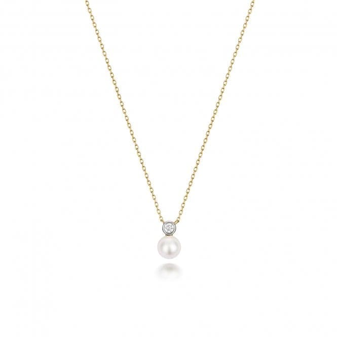 18ct Gold Diamond & Akoya Pearl Necklace NDQ206Gemstones JewelleryNDQ206