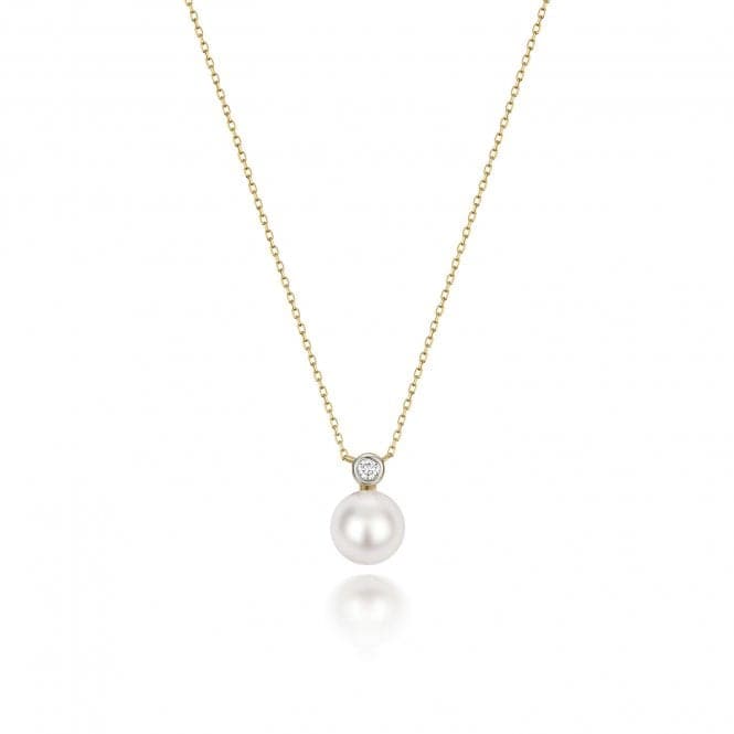 18ct Gold Diamond & Akoya Pearl Necklace NDQ207Gemstones JewelleryNDQ207