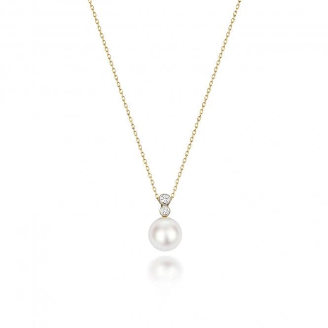 18ct Gold Diamond & Akoya Pearl Necklace NDQ208Gemstones JewelleryNDQ208