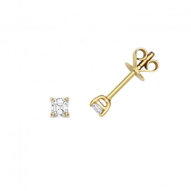 18ct Gold Diamond Asscher Cut Earring Studs EDQ355Diamond JewelleryEDQ355