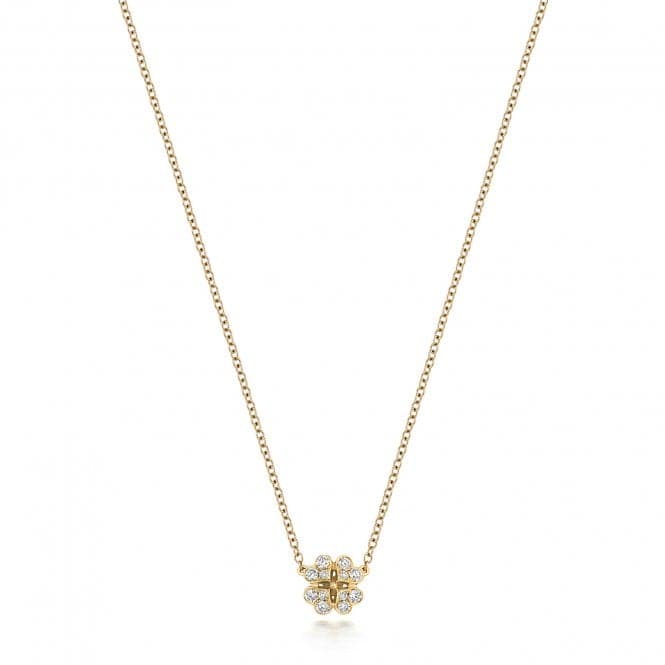 18ct Gold Diamond Clover 16/17Inch Necklace NDQ117Diamond JewelleryNDQ117